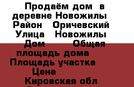 Продаём дом  в деревне Новожилы. › Район ­ Оричевский › Улица ­ Новожилы › Дом ­ 17 › Общая площадь дома ­ 28 › Площадь участка ­ 14 › Цена ­ 260 000 - Кировская обл., Оричевский р-н, Новожилы д. Недвижимость » Дома, коттеджи, дачи продажа   . Кировская обл.